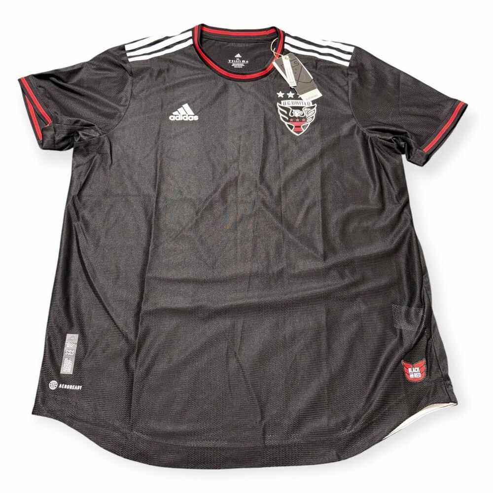 Adidas DC United 2022-23 Authentic Home Jersey Black H47822 Mens size XL New (a)
